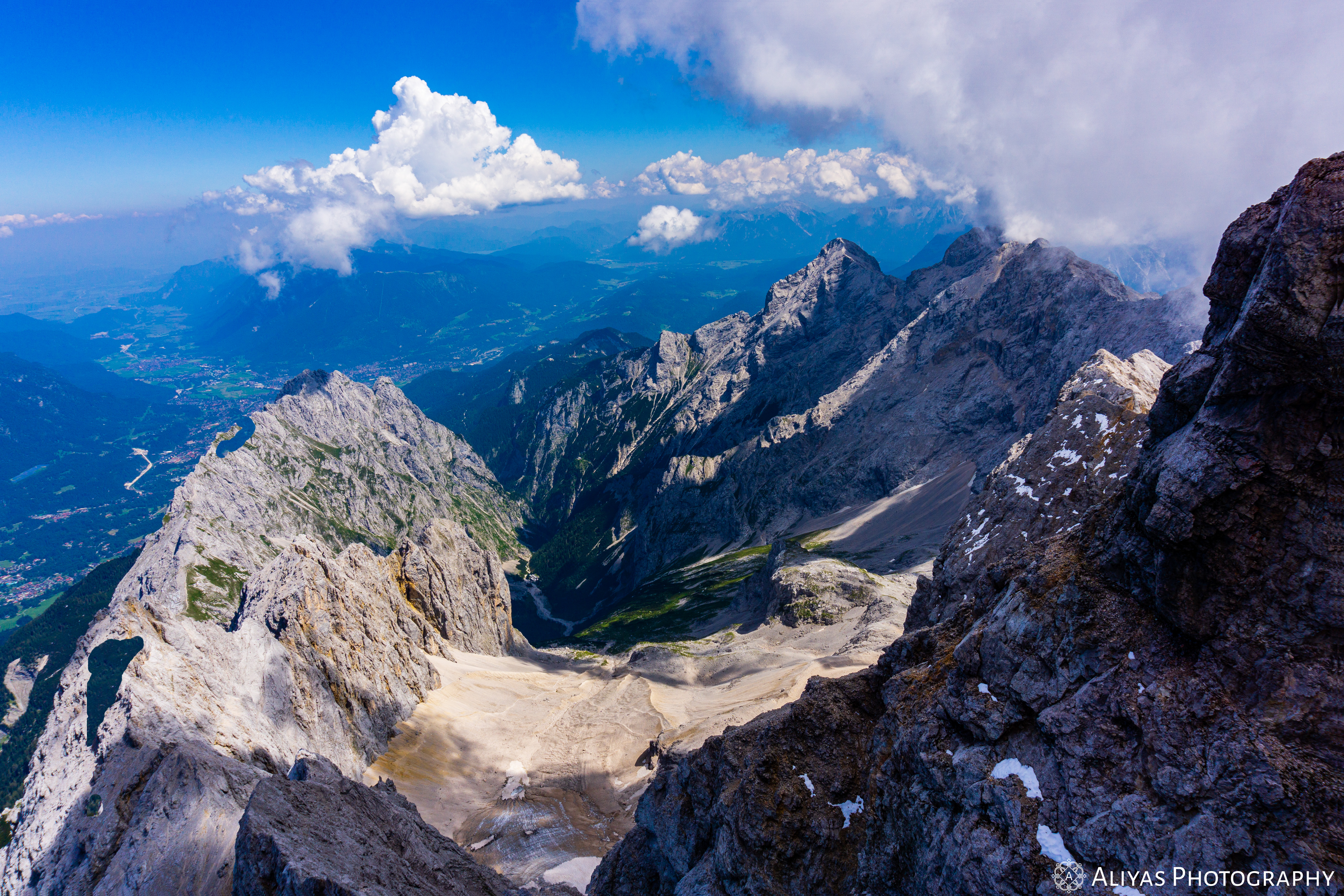 View on the Zugspitze - the highest mountain in Germany/Bavaria.